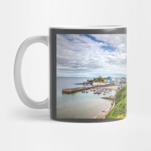 Tenby Harbour Beach And Town Houses Mug